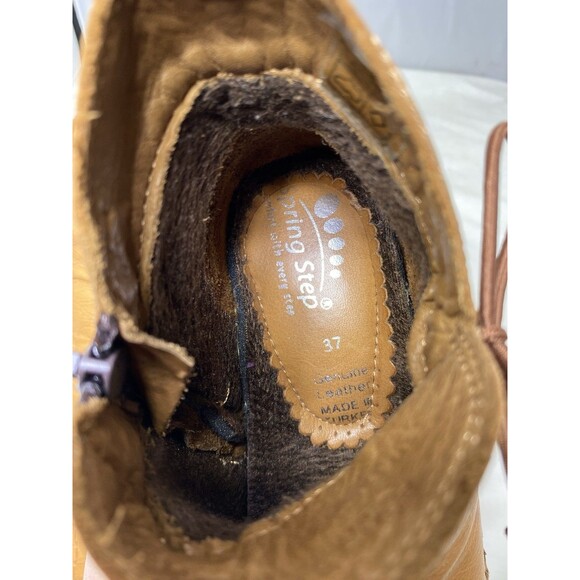 Spring Step Pomeroy Shoes Women's 6 Leather Ankle Booties Flat Moccasin Black - Picture 10 of 11